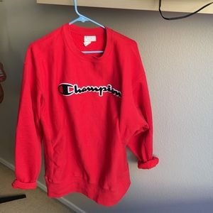 Coziest red champion oversized sweater!